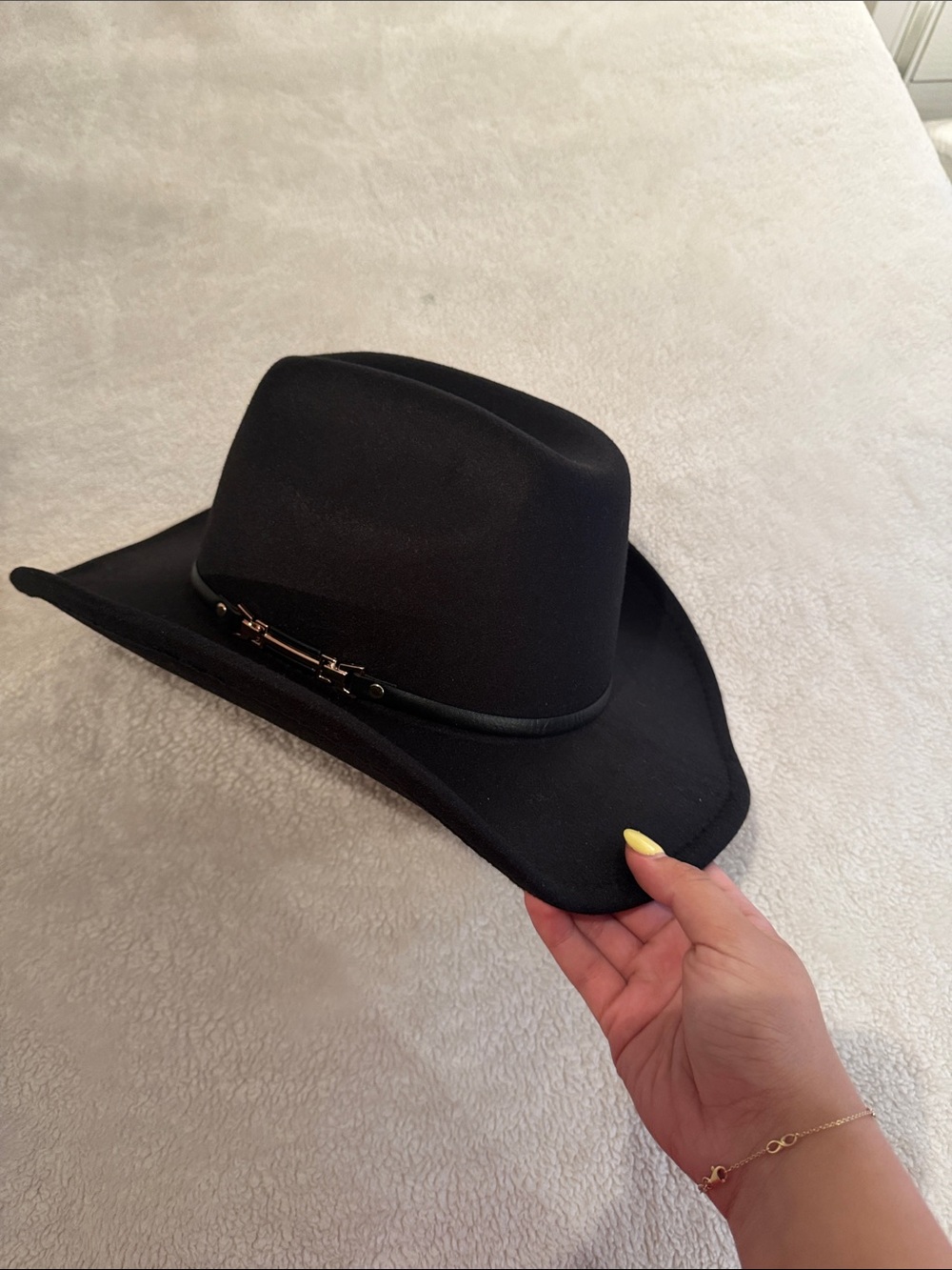 Black Felt Western Hat with Trim